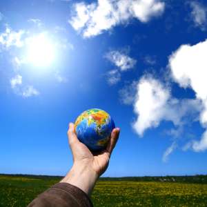 globe in hand