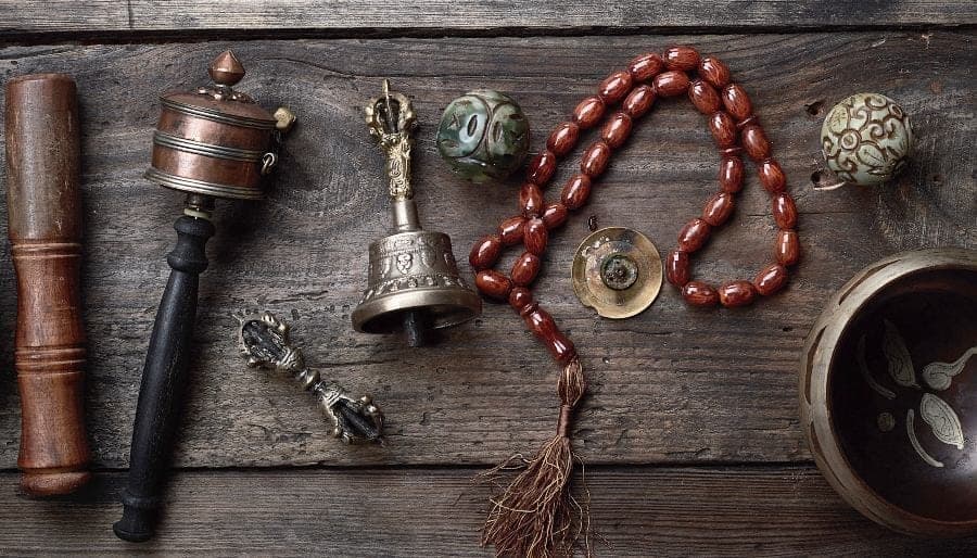 Tibetan Ritual Table with Copper
