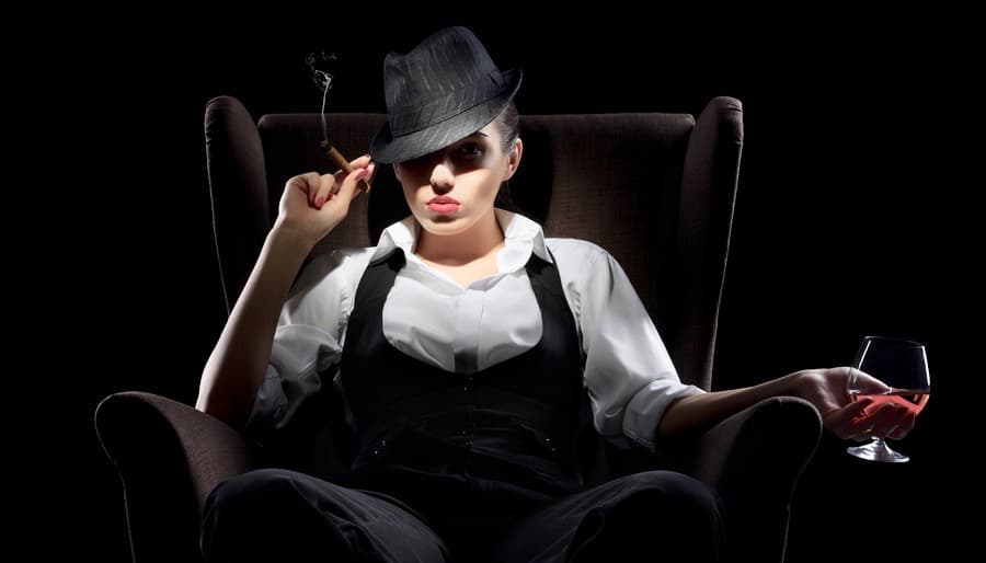 Powerful Woman with Cigar & Brandy