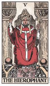 Hierophant Tarot Birth Card from the Rider-Waite Tarot Deck