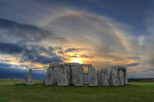 Sunset Solar Halo over Stonehenge