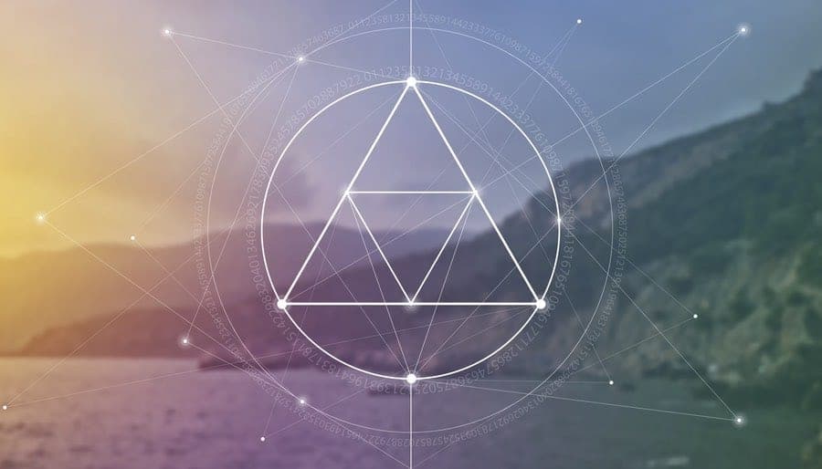 Sacred Geometry over Dreamy Landscape