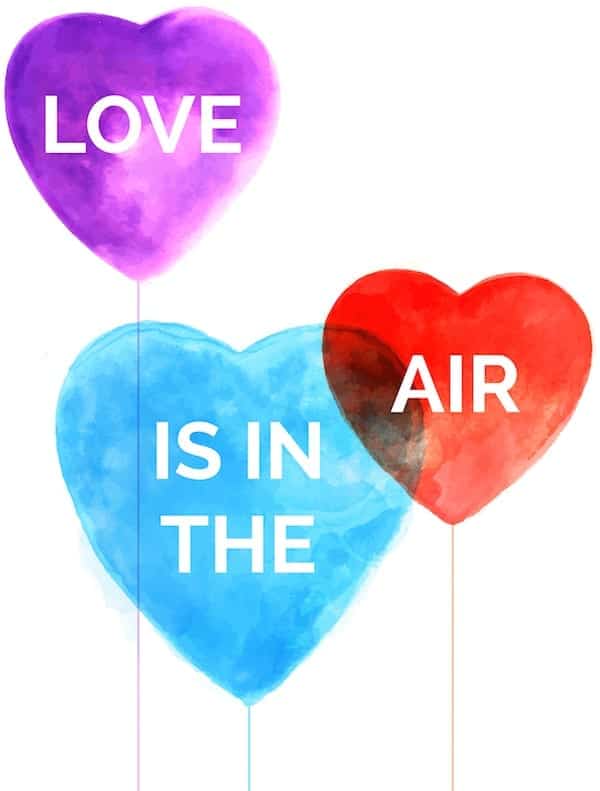 Watercolor beautiful hearts illustration