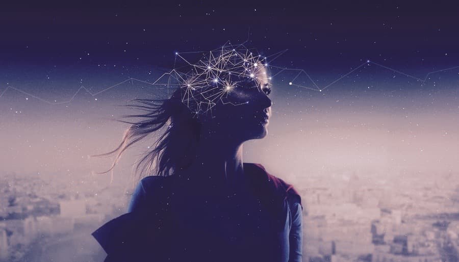 Woman with Cosmic Mind & Thoughts
