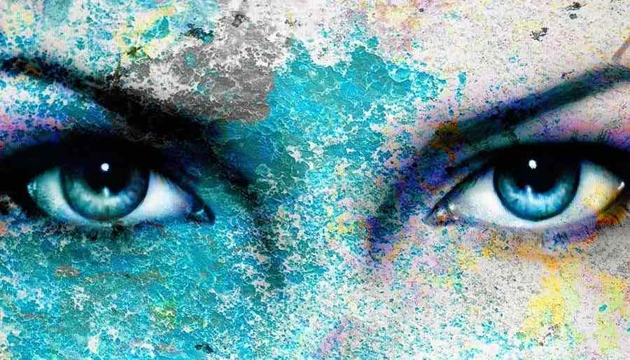Blue Eyes Close up of Divine Feminine Goddess