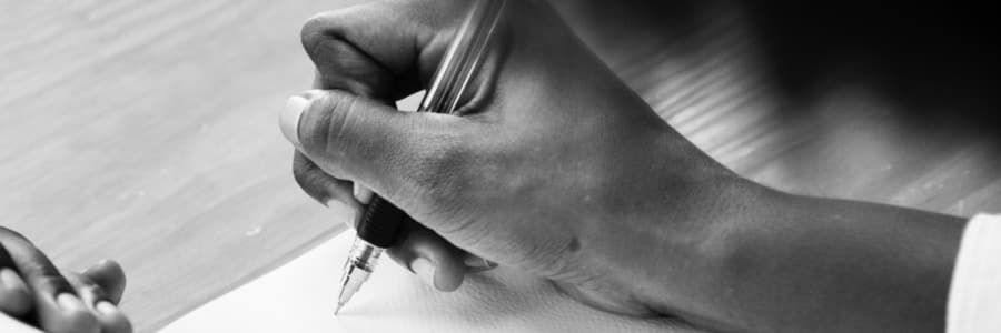 Black & White Writing in Journal
