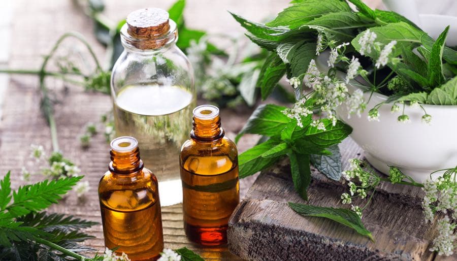 Bottle of Herbal Body Oil