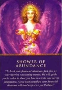 angel card shower of abundance