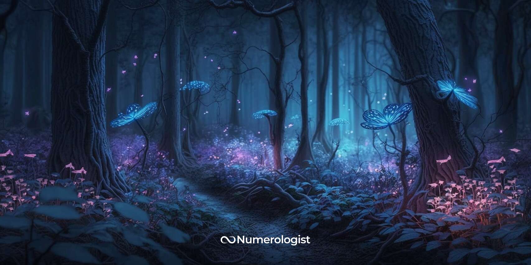 woman dreaming in the forest floating