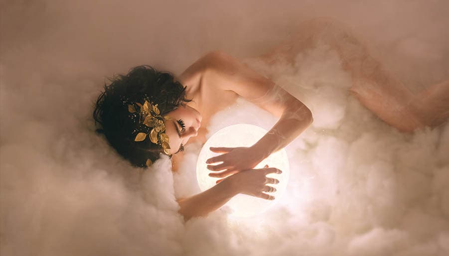 goddess cradling moon for love spell