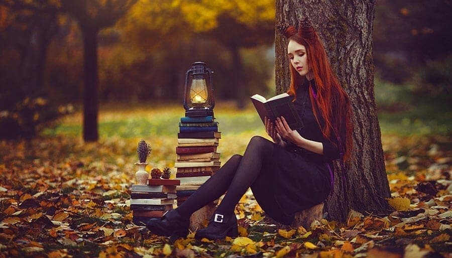 budding witch studying magick