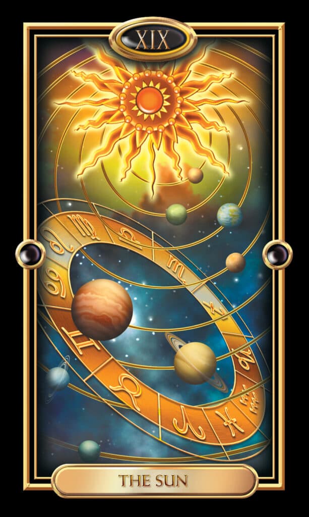the Sun Tarot Card gilded
