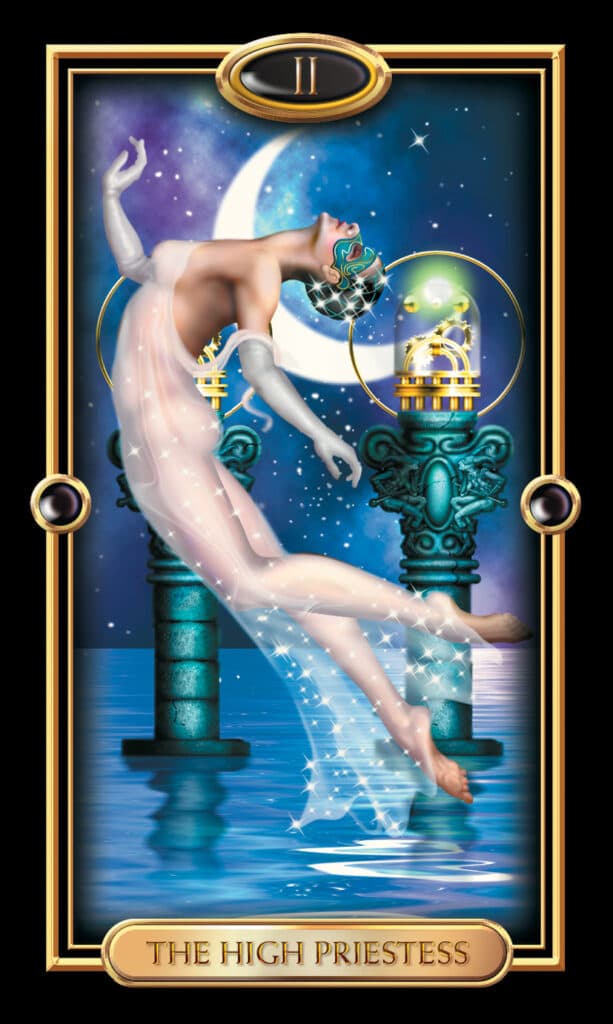 The Hierophant tarot card gilded