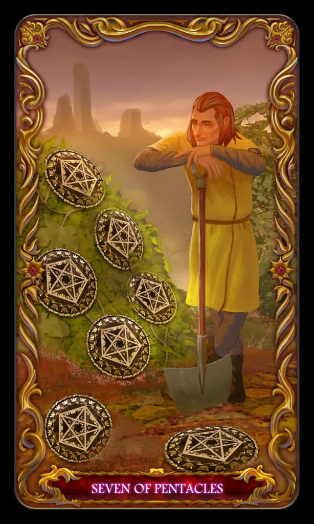 Seven of Pentacles Tarot Card