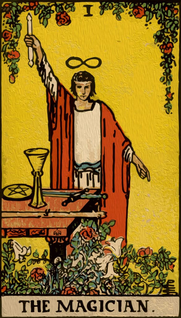  Magician tarot card painted
