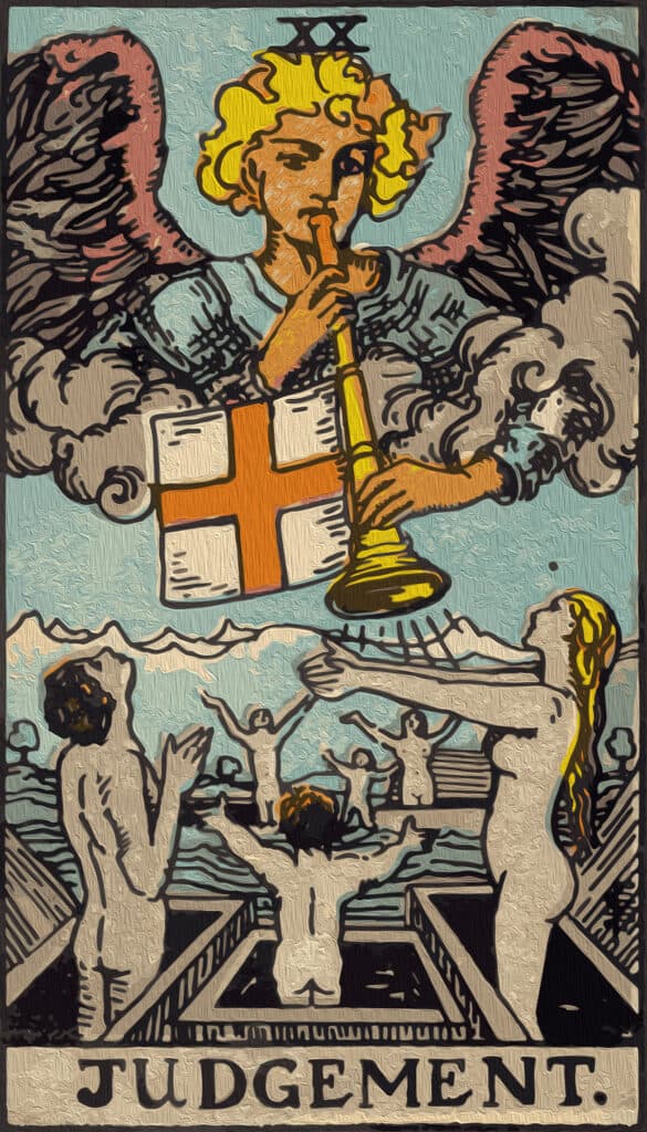 Judgement tarot card painted