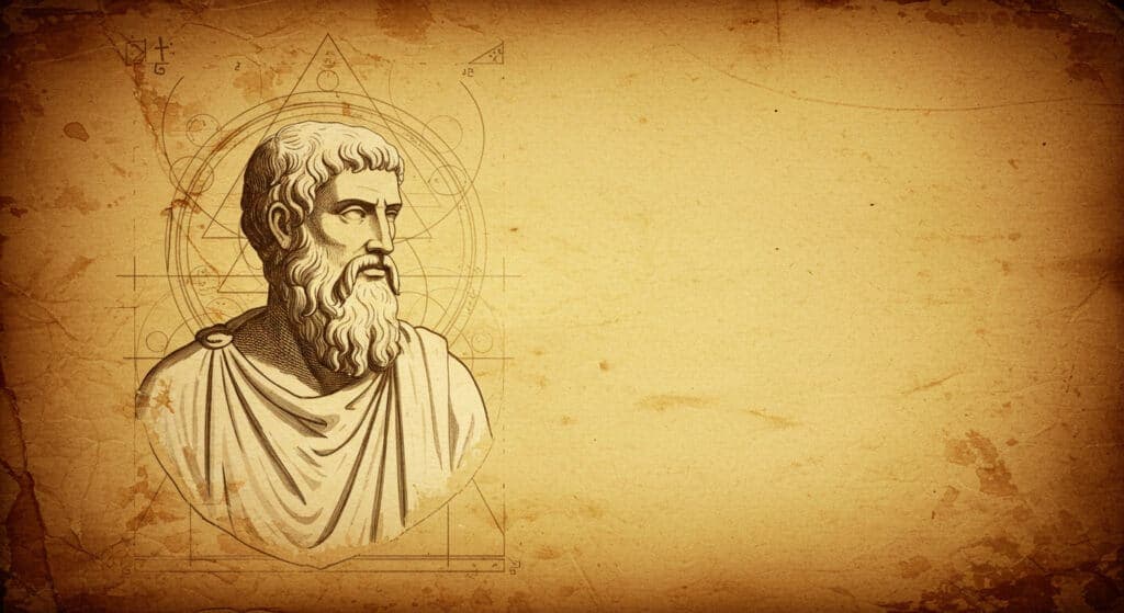 pythagoras image on parchment
