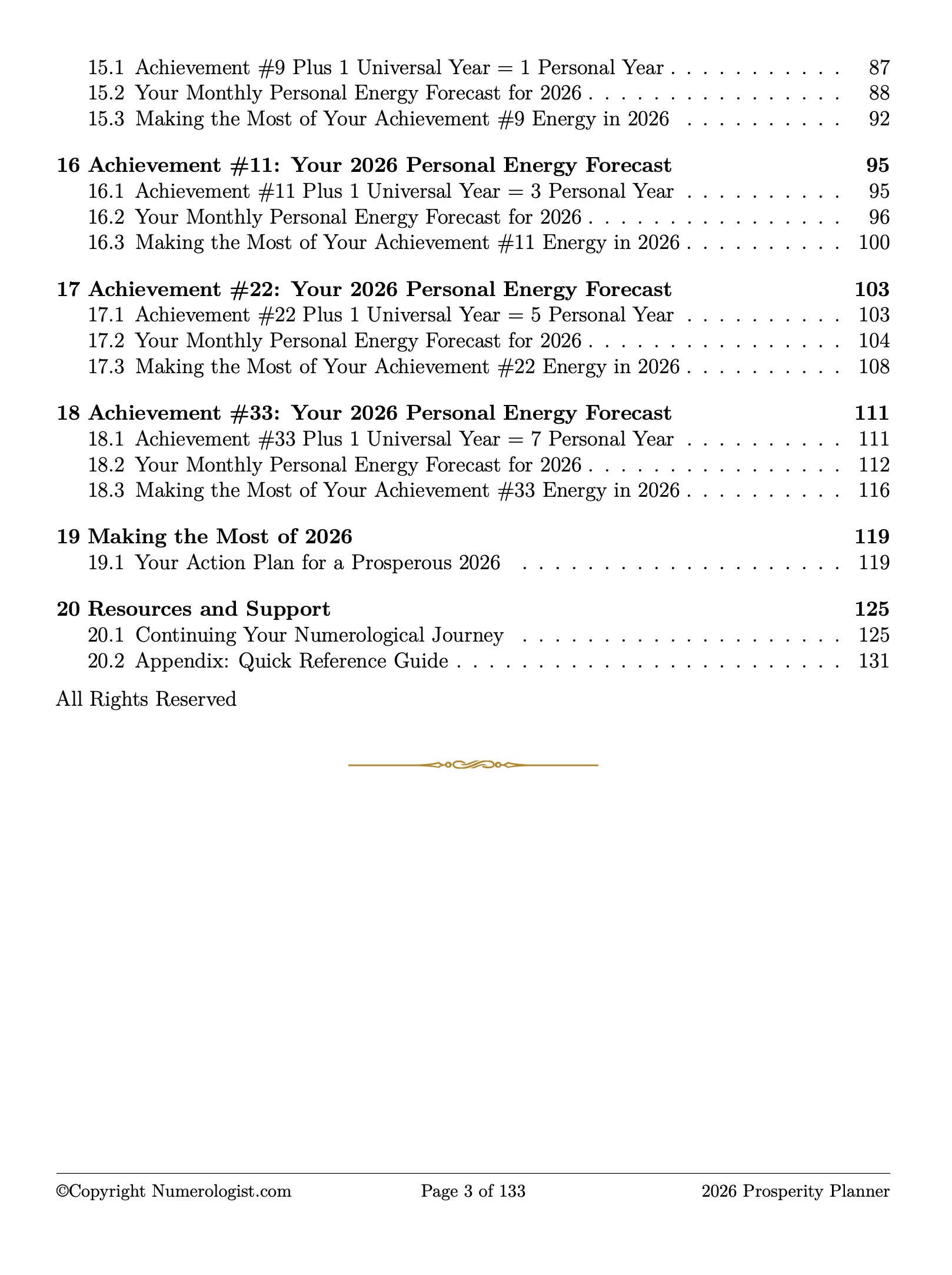 2026 Prosperity Planner Table of Contents - Page 3