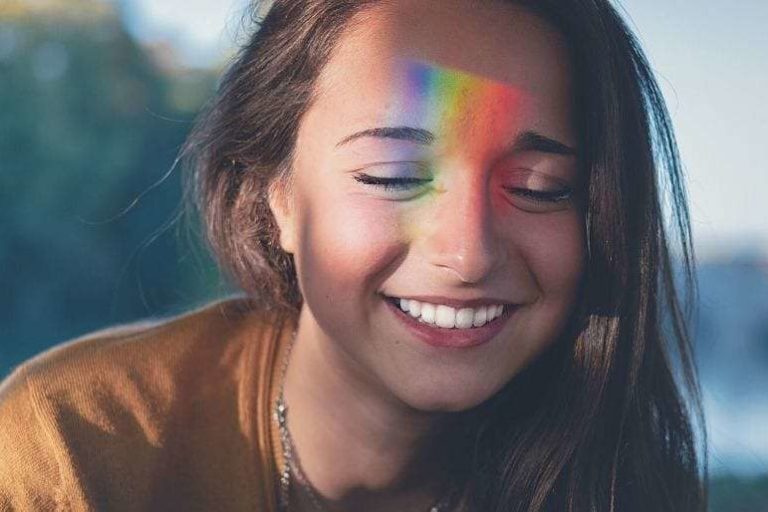 YOung WOman with Rainbow Third Eye