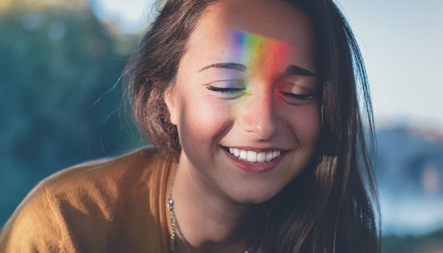 Young Woman with Rainbow Third Eye