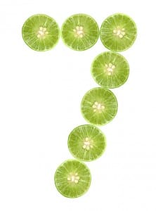 number 7 lime isolated