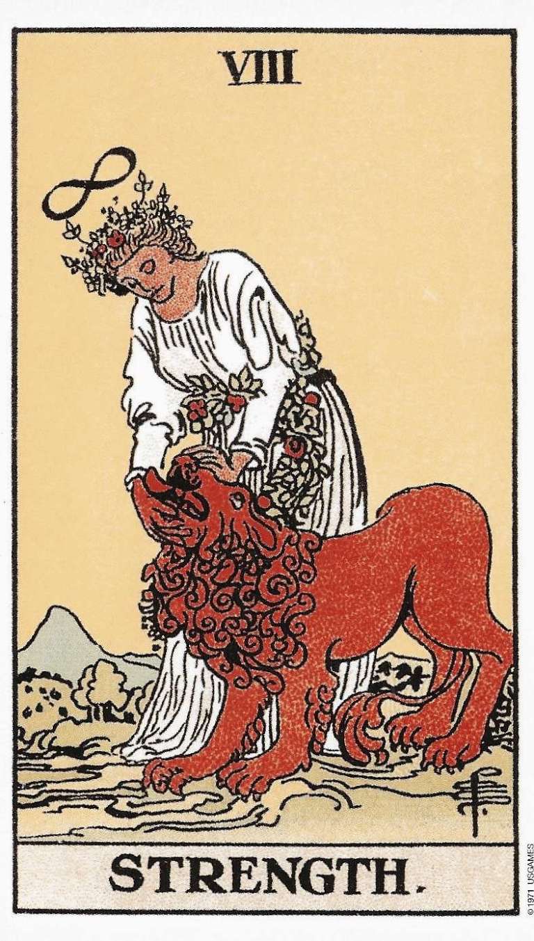The Strength Card in the Rider-Waite Tarot Deck