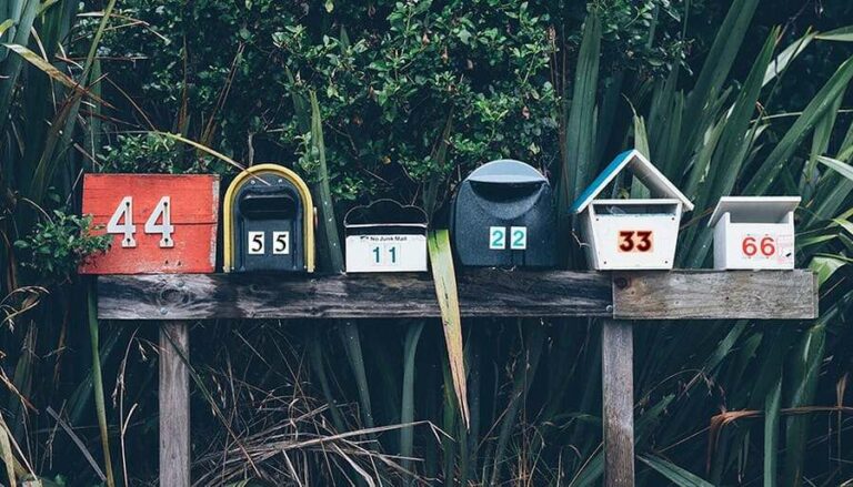 mailboxes in a row with repeated numbers