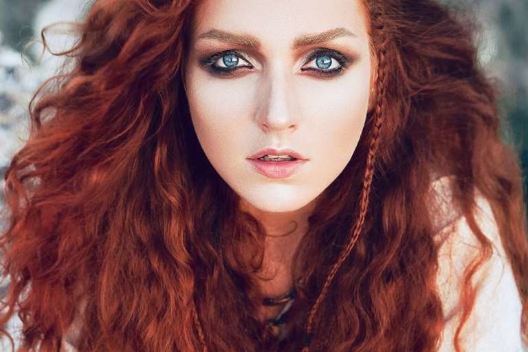 Dramatic Red-haired woman with Blue Eyes - Goddess Brigid