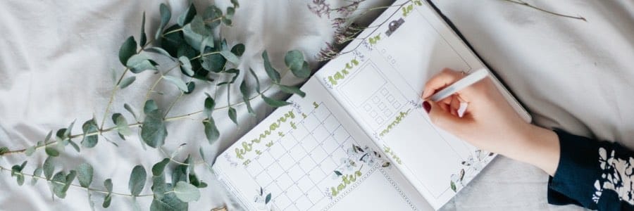 Diary, Planner, Journal with leaves