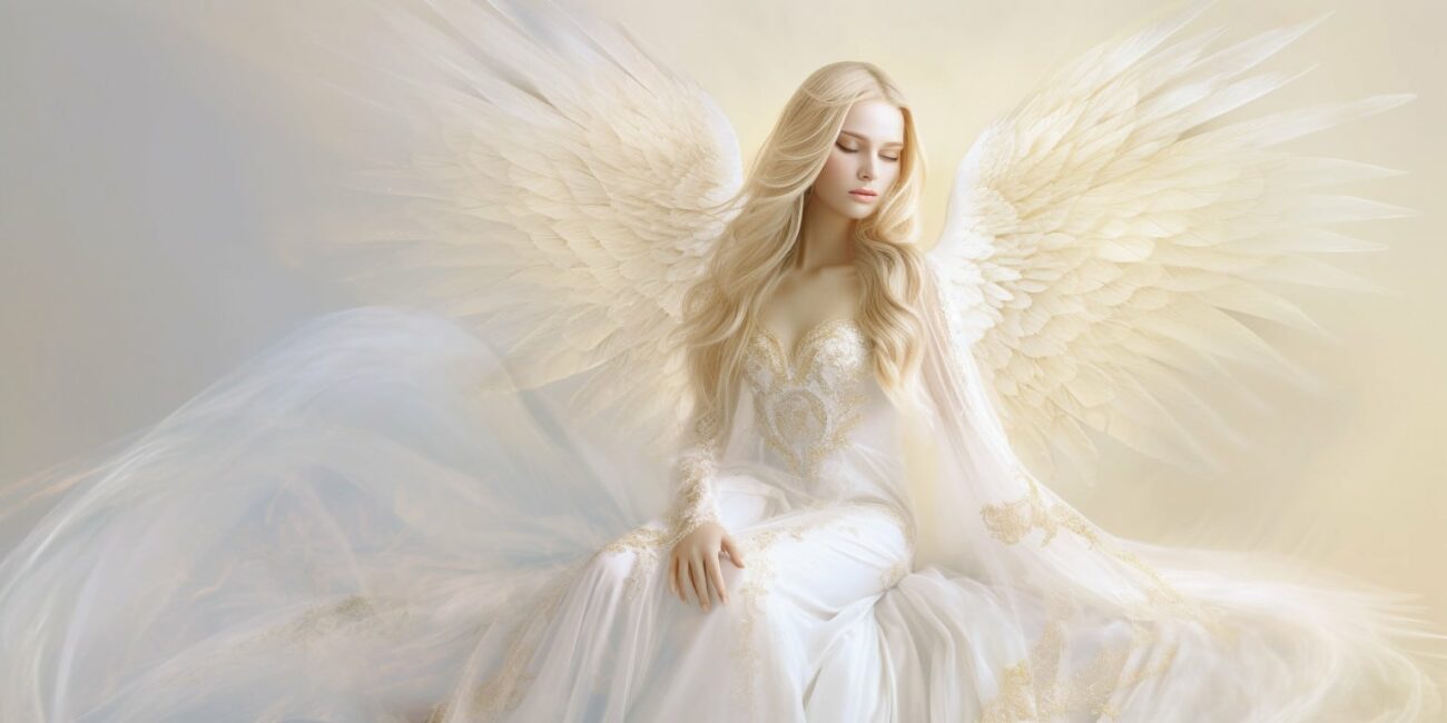 Angel Number 1133 - Angel with long blonde hair and a white dress. Her wings are white.