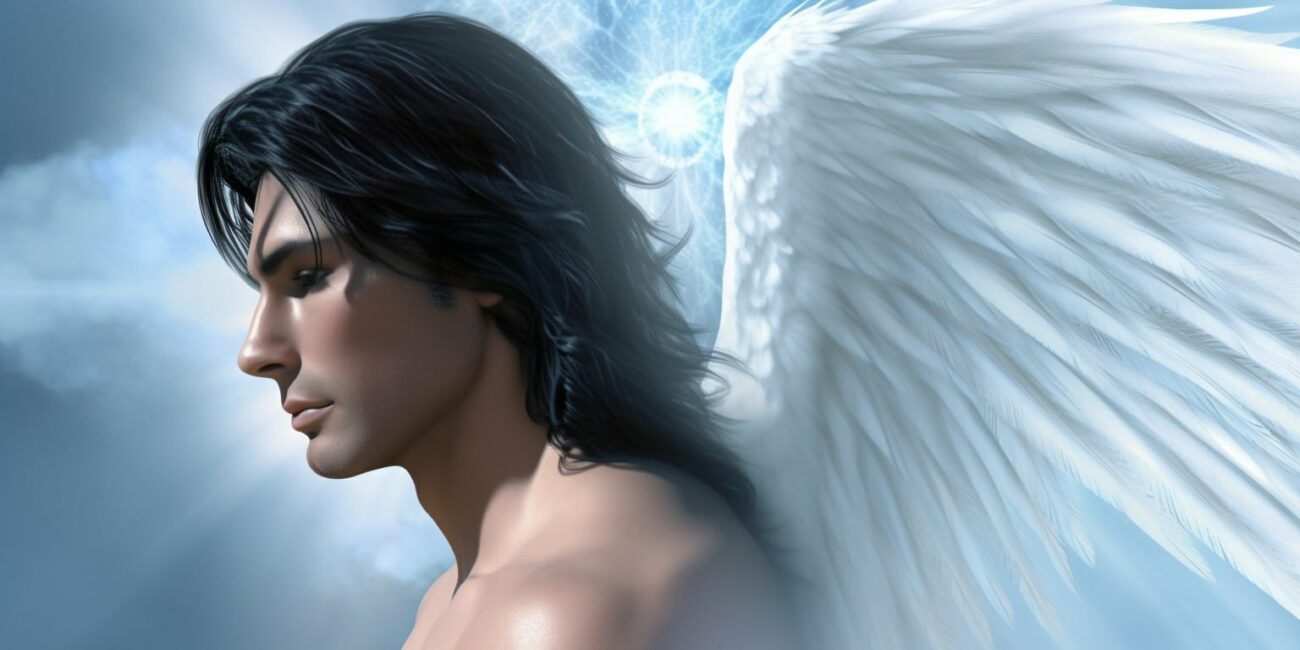 Angel Number 1177 - Angel with short black hair.