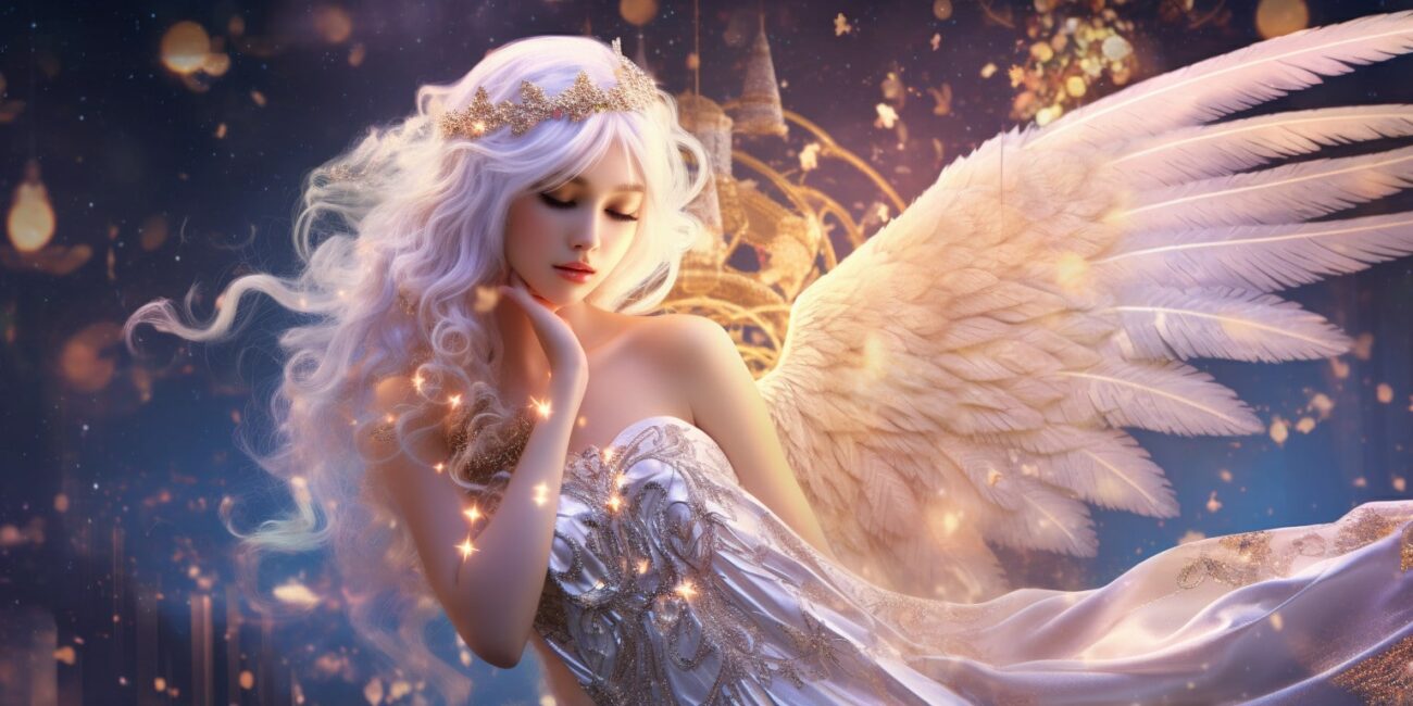 Angel Number 535 - Angel with long light hair. Her wings are white. There's light around her.