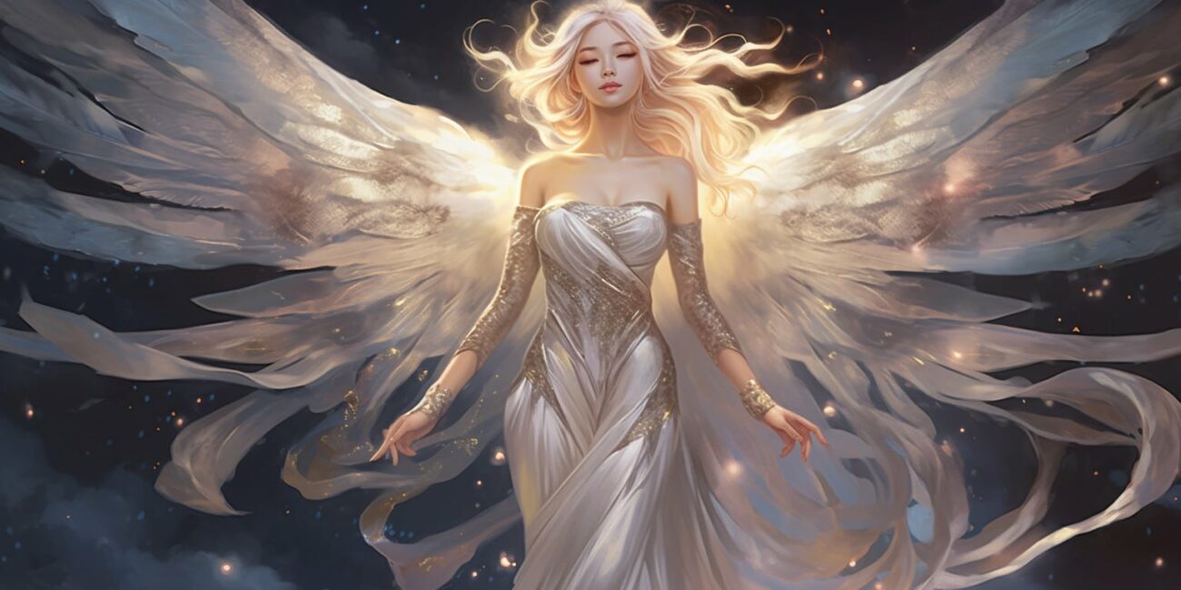 Angel Number 747 - Angel with long blonde hair.