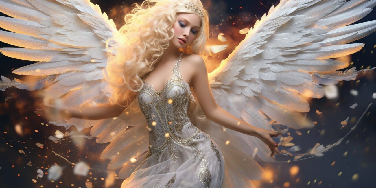 Angel Number 566 - Angel with long blonde hair.