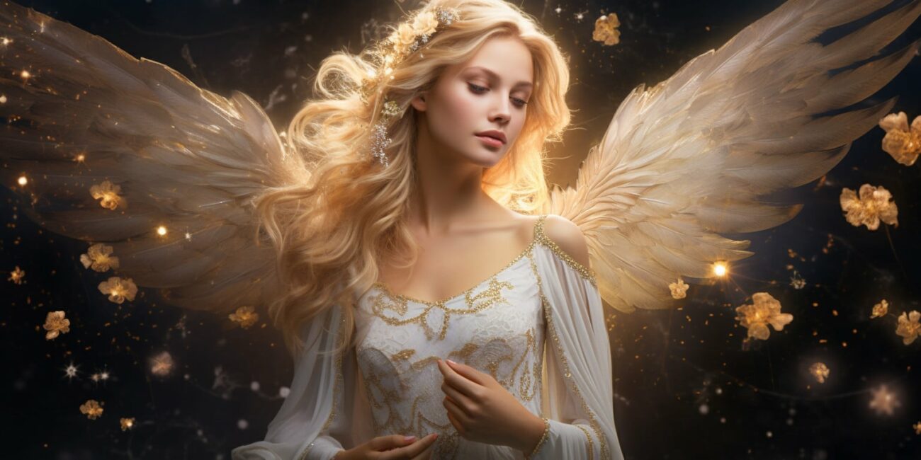 Angel Number 866 - Angel with long white blonde hair.