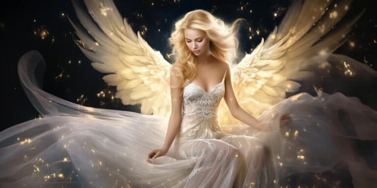 Angel Number 868 - Angel with long white blonde hair.