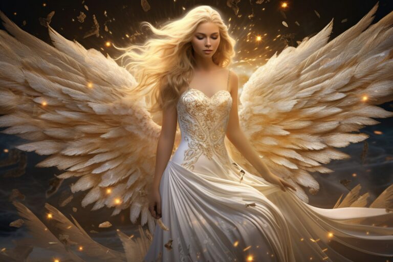 Angel Number 667 - Angel with long blonde hair.
