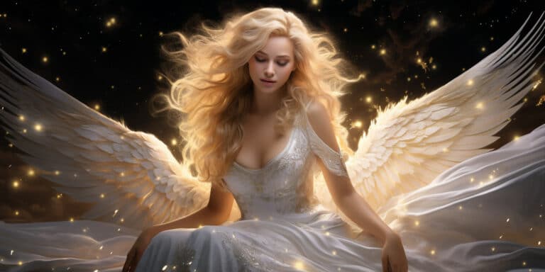 Angel Number 677 - Angel with long blonde hair.