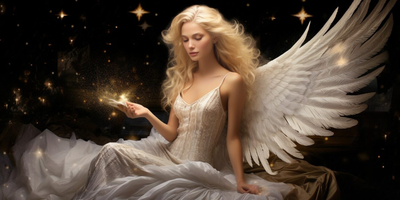 Angel Number 797 - Angel with long blonde hair.