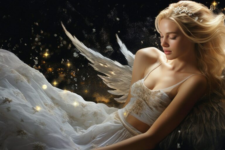Angel Number 699 - Angel with long blonde hair.