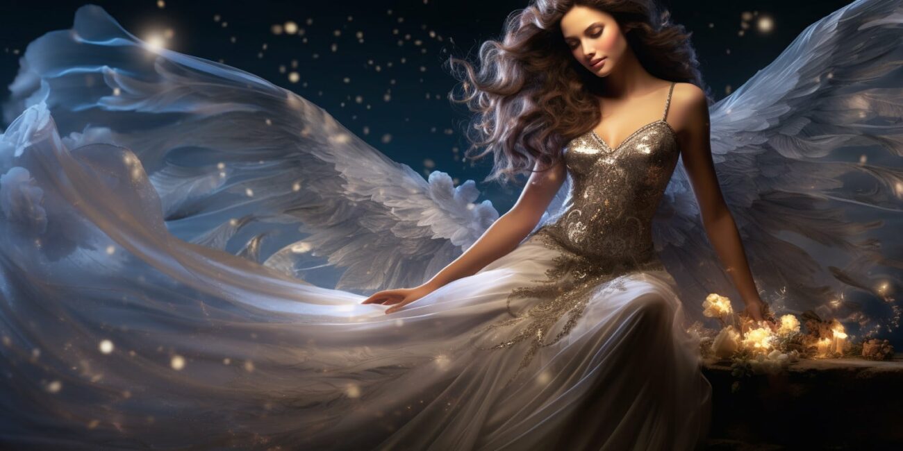 Angel Number 1119 - Angel with long dark curly hair.