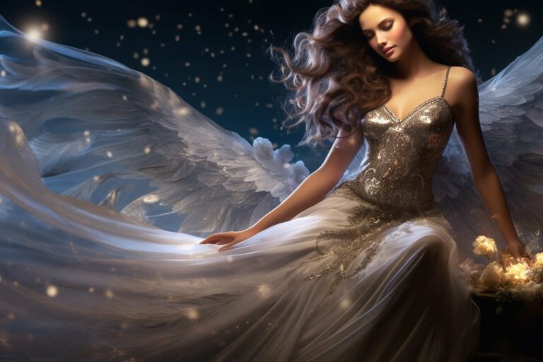 Angel Number 1119 - Angel with long dark curly hair.