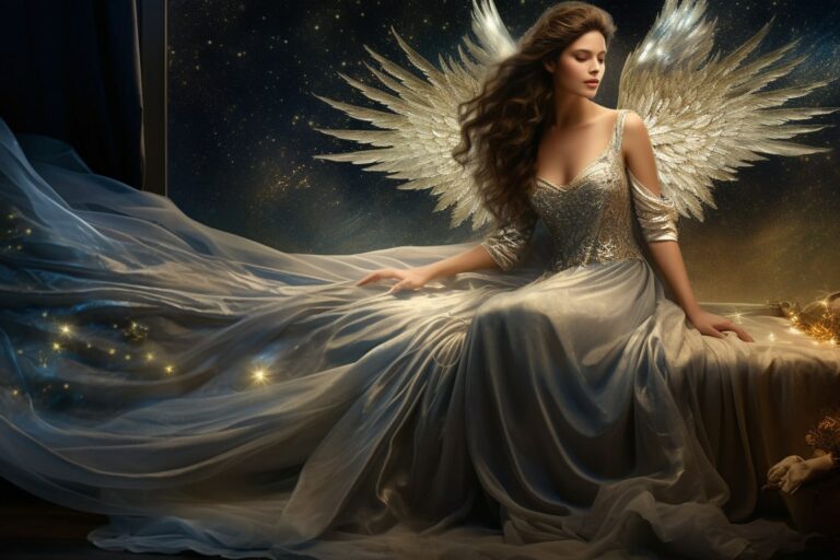 Angel Number 1191 - Angel with long dark curly hair.