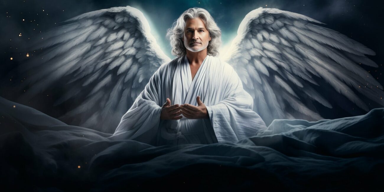 Angel Number 9119 - Angel with long grey hair.